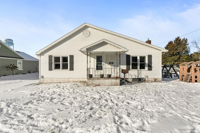 bungalow featuring covered porch