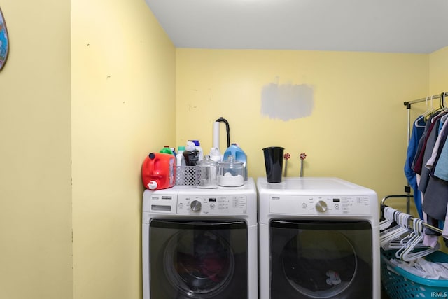 laundry area featuring washer and dryer