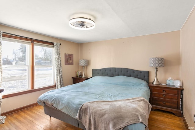 bedroom featuring light wood-type flooring