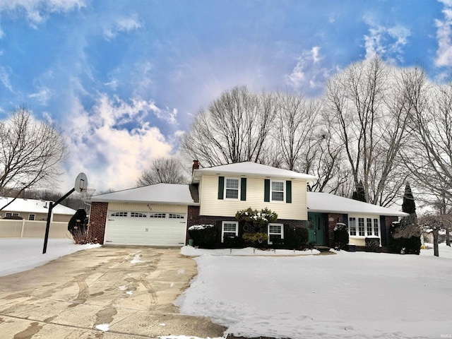 tri-level home featuring a garage