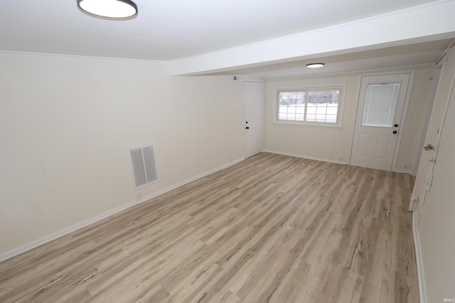 empty room featuring light wood-type flooring