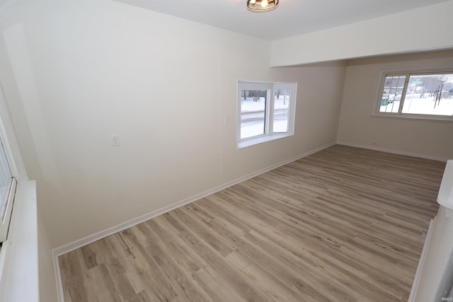 empty room featuring light hardwood / wood-style flooring