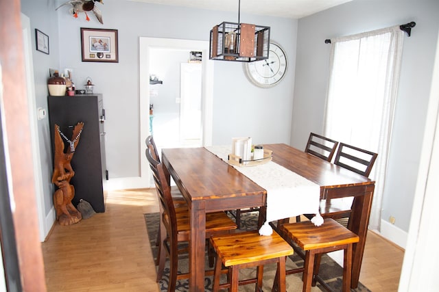 dining room featuring light hardwood / wood-style floors