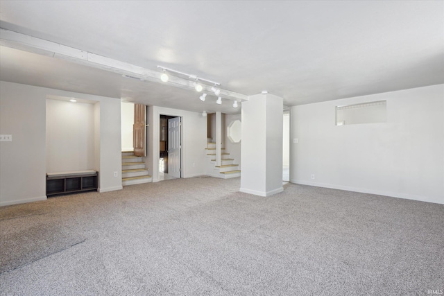 basement with carpet