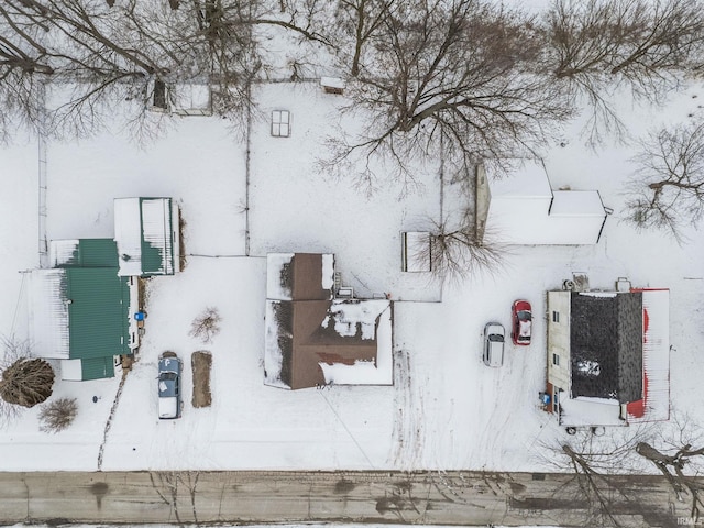 view of snowy aerial view