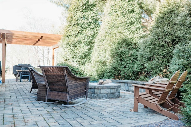 view of patio with a pergola