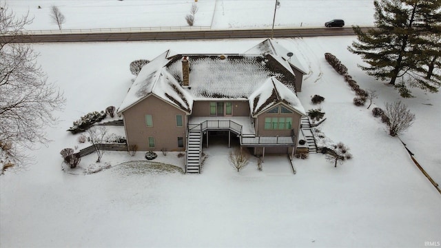 view of snowy aerial view