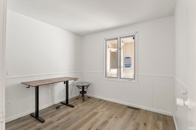 interior space with light hardwood / wood-style floors