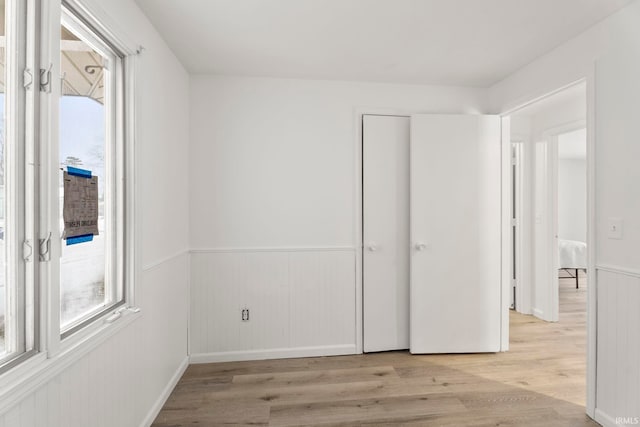 unfurnished bedroom featuring light hardwood / wood-style flooring