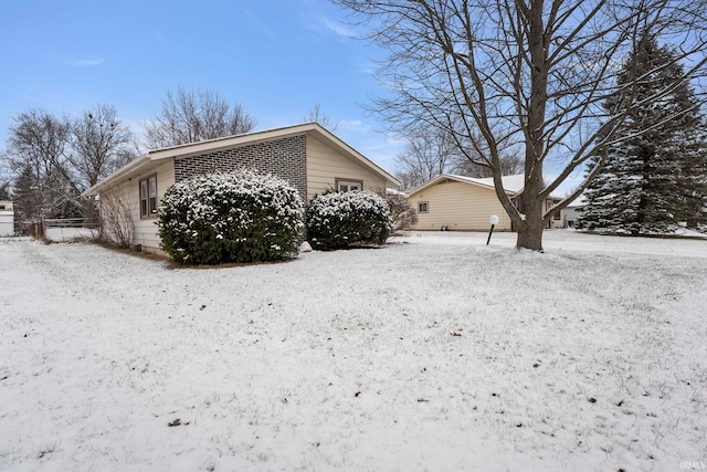 view of snowy exterior