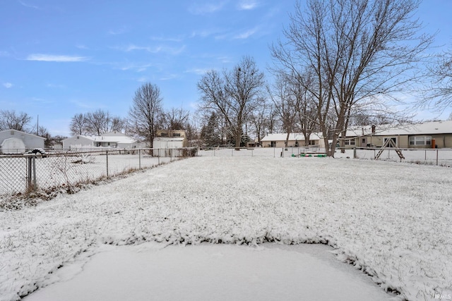 view of snowy yard