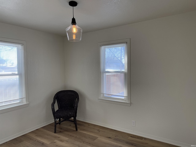 unfurnished room with light wood-type flooring