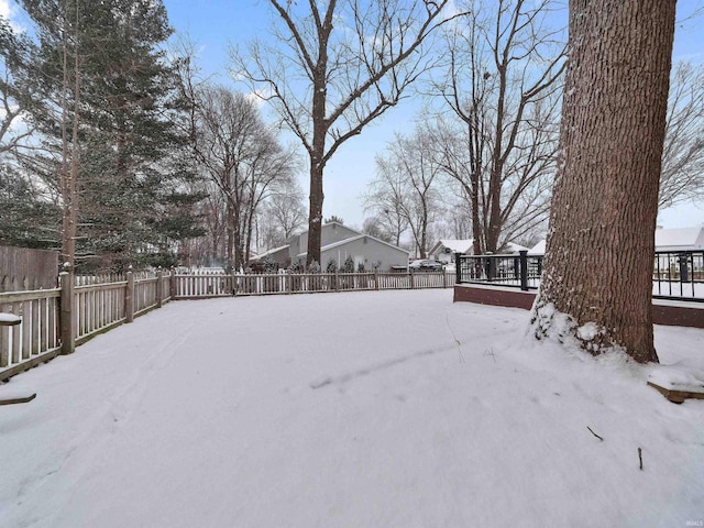 view of snowy yard