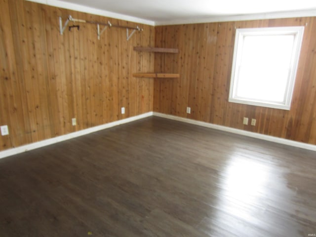 empty room featuring dark hardwood / wood-style floors