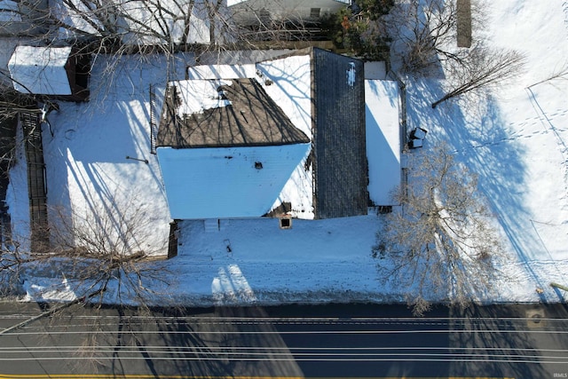 view of snowy aerial view