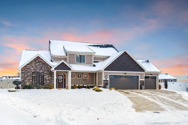 view of front of home featuring a garage