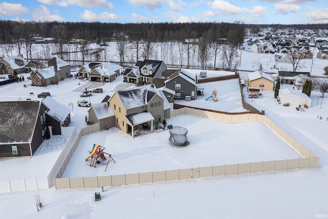 view of snowy aerial view