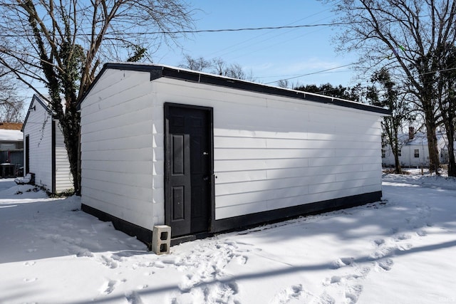 view of snow covered structure