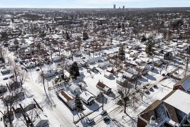 view of snowy aerial view