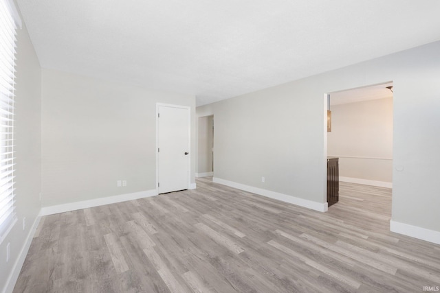 empty room featuring light wood-type flooring