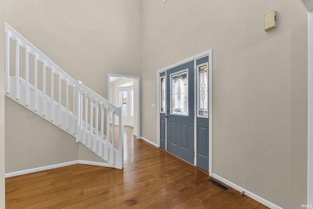 entryway featuring hardwood / wood-style flooring