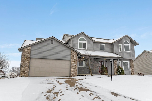 view of front of home with a garage