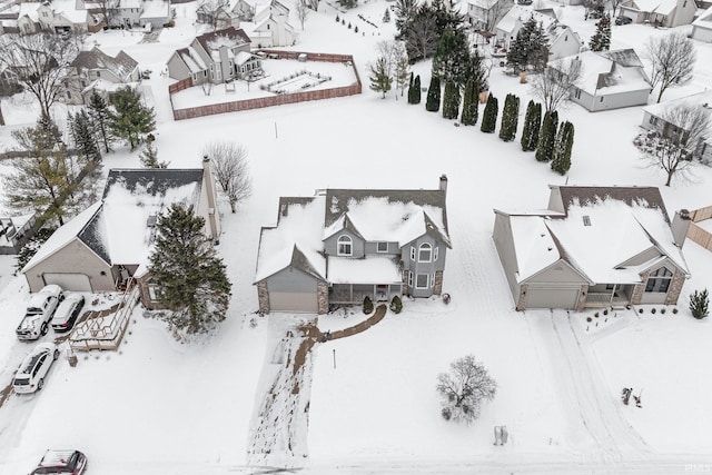 view of snowy aerial view