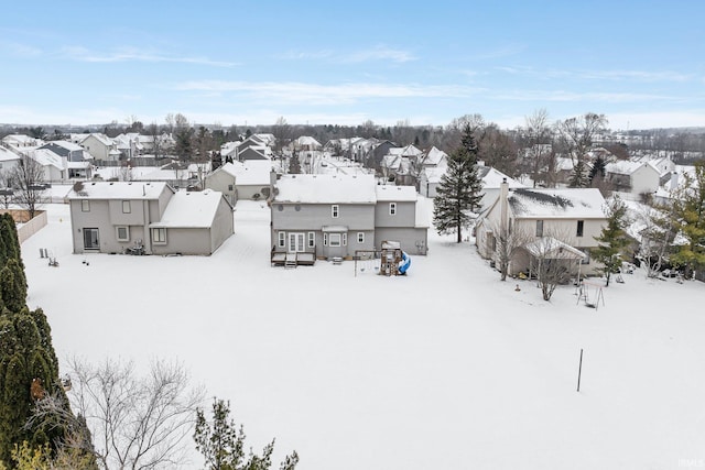 view of snowy aerial view