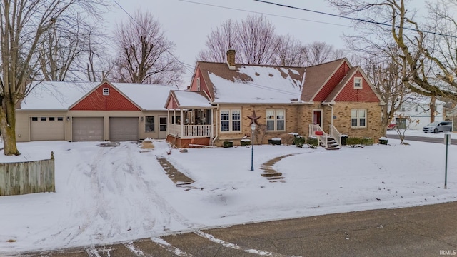 view of front of home with a garage