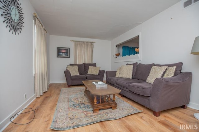 living room featuring wood-type flooring