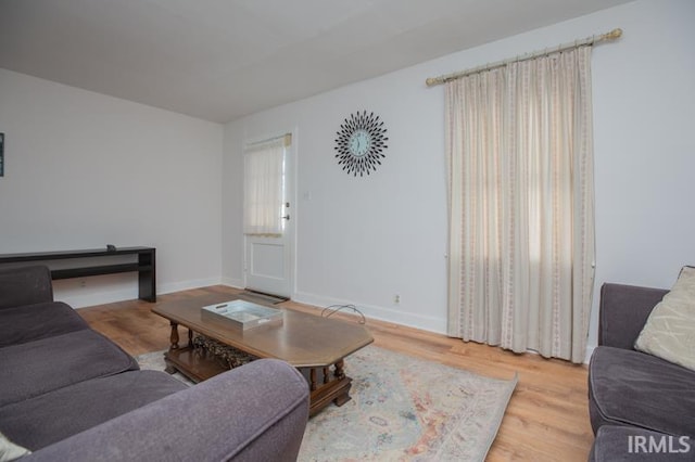 living room featuring light hardwood / wood-style flooring