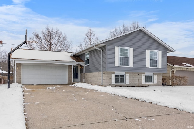 split level home with a garage