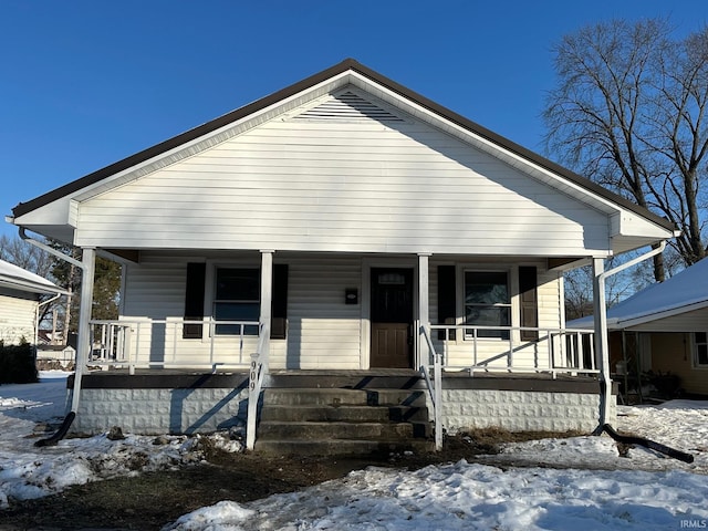 bungalow featuring a porch