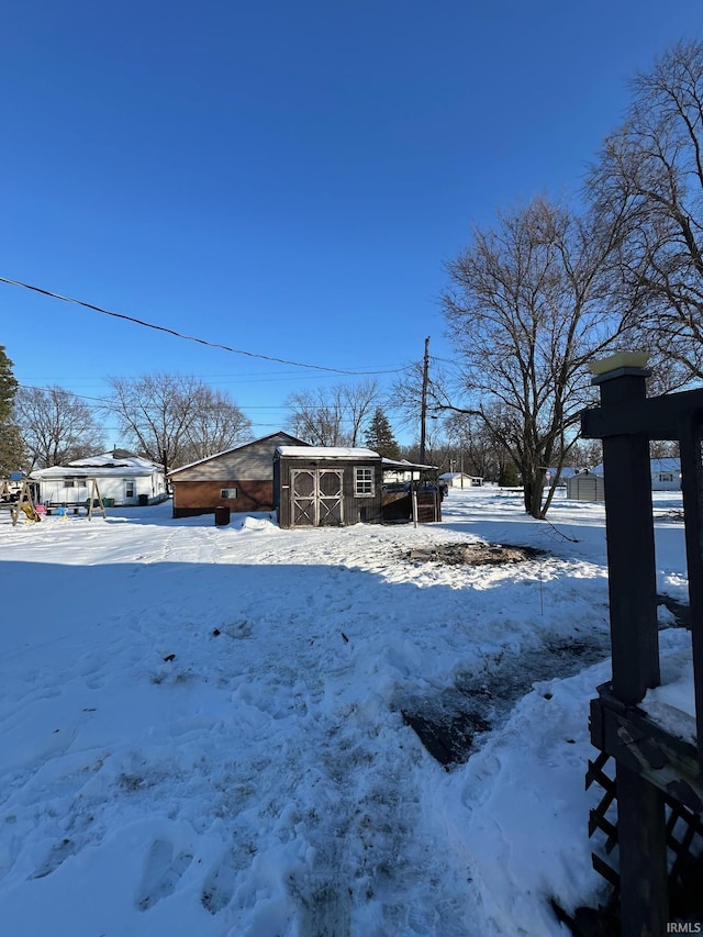 view of snowy yard