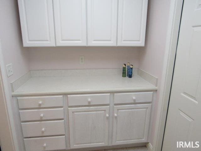 kitchen with white cabinetry