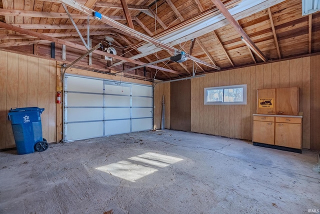 garage featuring a garage door opener