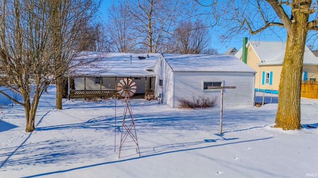 view of snowy exterior