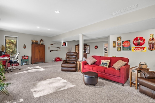 view of carpeted living room