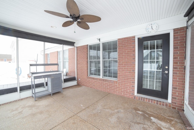 view of patio / terrace with ceiling fan