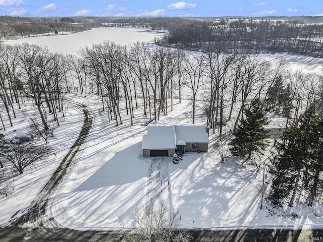 view of snowy aerial view