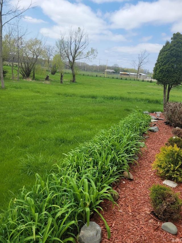 view of yard with a rural view