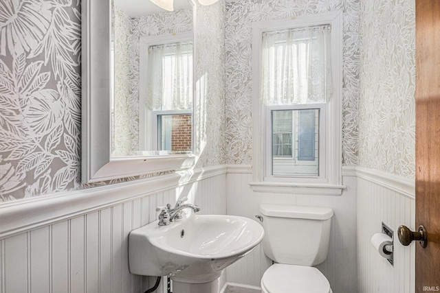 bathroom with toilet and sink