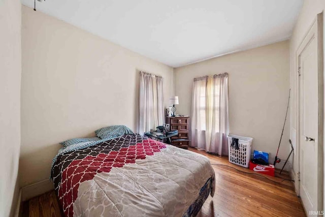 bedroom featuring wood-type flooring