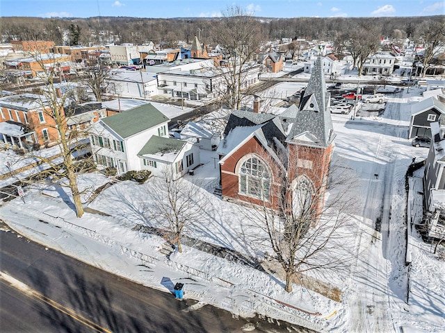 view of snowy aerial view