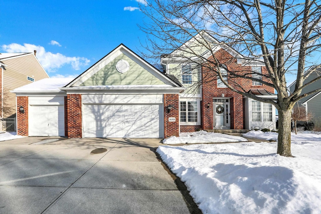 view of property with a garage