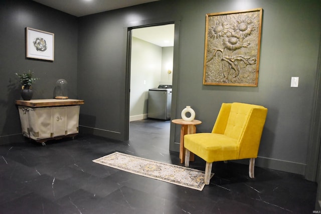 living area featuring washer / clothes dryer