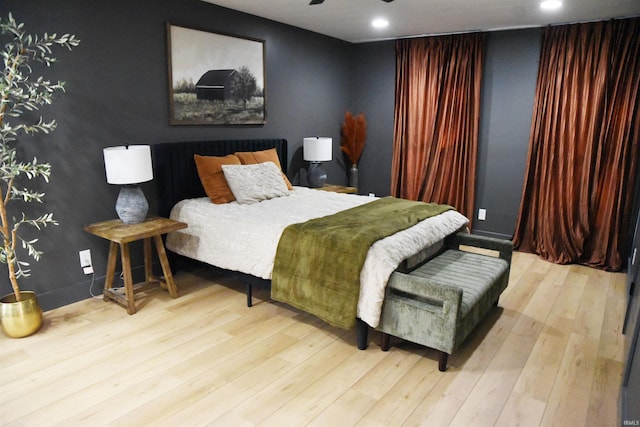 bedroom featuring light hardwood / wood-style floors