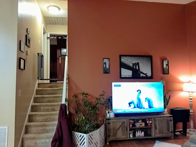 living room featuring hardwood / wood-style floors