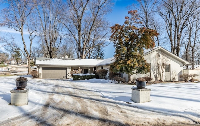 view of front facade with a garage