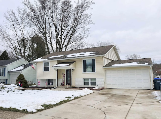 bi-level home with a garage